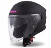 Jet čelada CASSIDA JET TECH black matt / violet logos L